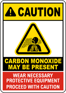 ⚠️ Caution Signs :Carbon Monoxide May Be Present Proceed With Caution Sign