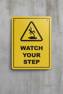 ⚠️ Caution Signs :Watch Your Step Floor Sign