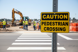 Caution Pedestrian Crossing Sign