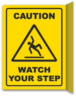 ⚠️ Caution Signs :2-Way Watch Your Step Sign