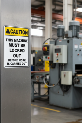 Machine Must Be Locked Out Sign