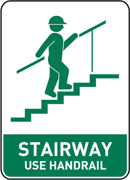 ⚠️ Caution Signs :Stairway Use Handrail Sign