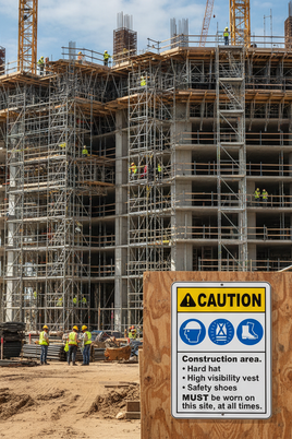 Construction Area PPE Sign