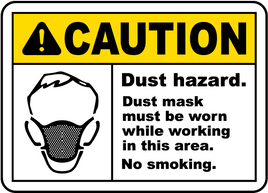 Dust Mask Must Be Worn In Area Sign