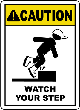 ⚠️ Caution Signs :Caution Watch Your Step Sign