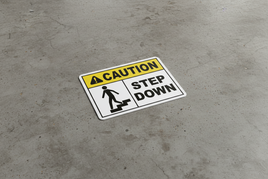 ⚠️ Caution Signs :Caution Step Down Sign