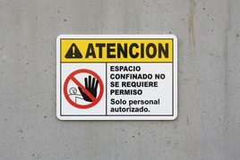 ⚠️ Caution Signs :Spanish Caution Non-Permit Confined Space Sign