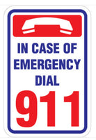 Emergency 911 Sign - 18" x 24