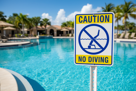 Caution No Diving Sign - 18" x 24"