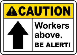 ⚠️ Caution Signs :Caution Workers Above Be Alert Sign