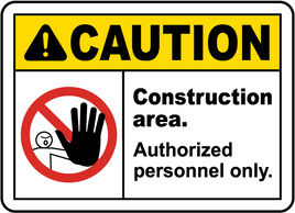 ⚠️ Caution Signs :Construction Area No Trespassing Sign