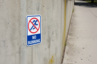 No Running Sign - 12" x 18"