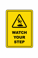 ⚠️ Caution Signs :Watch Your Step Floor Sign