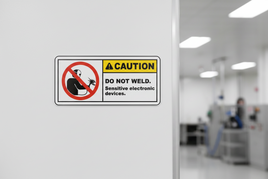 Caution Do Not Weld Sensitive Label