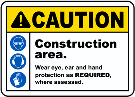 ⚠️ Caution Signs :Construction Area PPE Sign