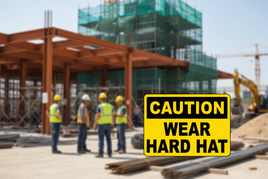 Caution Wear Hard Hat Sign