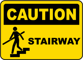 ⚠️ Caution Signs :Caution Stairway Sign