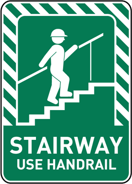 ⚠️ Caution Signs :Stairway Use Handrail Sign