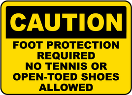 Caution Foot Protection Required Sign