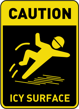 Caution Icy Surface Sign