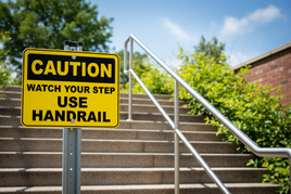 ⚠️ Caution Signs :Watch Your Step Use Handrail Sign