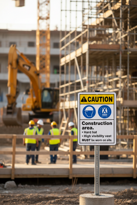 Construction Area PPE Sign