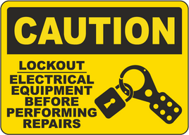Caution Lockout Electrical Equipment Sign