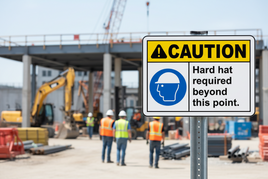 Hard Hat Required Beyond This Sign