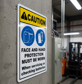 When Servicing Batteries Sign