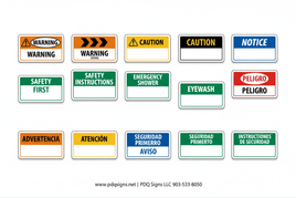 Safety Sign Header Grid Collage