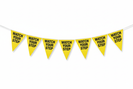 Safety Slogan Pennant Watch Your Step