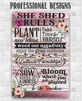 She Shed Rules - Metal Sign