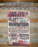 She Shed Rules - Metal Sign
