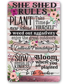 She Shed Rules - Metal Sign