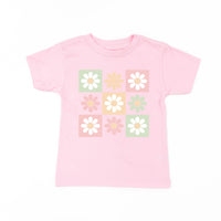 3x3 Checker Board Flowers - Child Tee