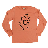 Sign Language - I Love You - Long Sleeve Comfort Colors Tee