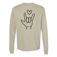 Sign Language - I Love You - Long Sleeve Comfort Colors Tee