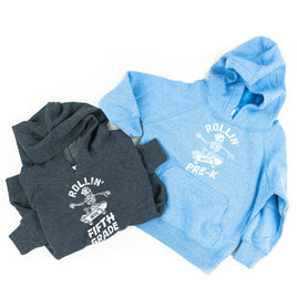 Skateboarding Skelly - Rollin' Into (Choose Your Grade) - Child HOODIE
