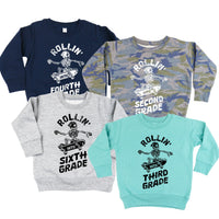 Skateboarding Skelly - Rollin' Into (Choose Your Grade) - Child Sweater