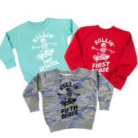 Skateboarding Skelly - Rollin' Into (Choose Your Grade) - Child Sweater