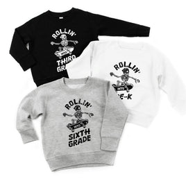 Skateboarding Skelly - Rollin' Into (Choose Your Grade) - Child Sweater