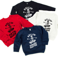 Skateboarding Skelly - Rollin' Into (Choose Your Grade) - Child Sweater