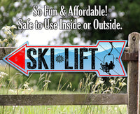 Ski Lift - Directional Arrow - Metal Sign