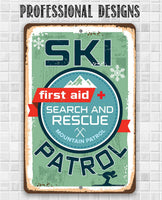 Ski Patrol First Aid Search and Rescue - Metal Sign