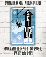 Ski Tips Up - Metal Sign