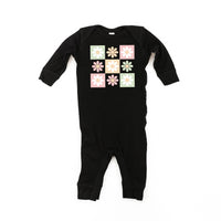 3x3 Checker Board Flowers - Baby Sleeper