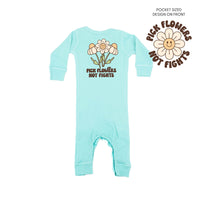 Pick Flowers Not Fights w/pocket on front - Baby Sleeper