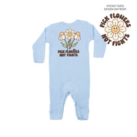 Pick Flowers Not Fights w/pocket on front - Baby Sleeper