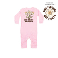 Pick Flowers Not Fights w/pocket on front - Baby Sleeper