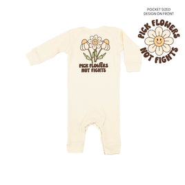 Pick Flowers Not Fights w/pocket on front - Baby Sleeper